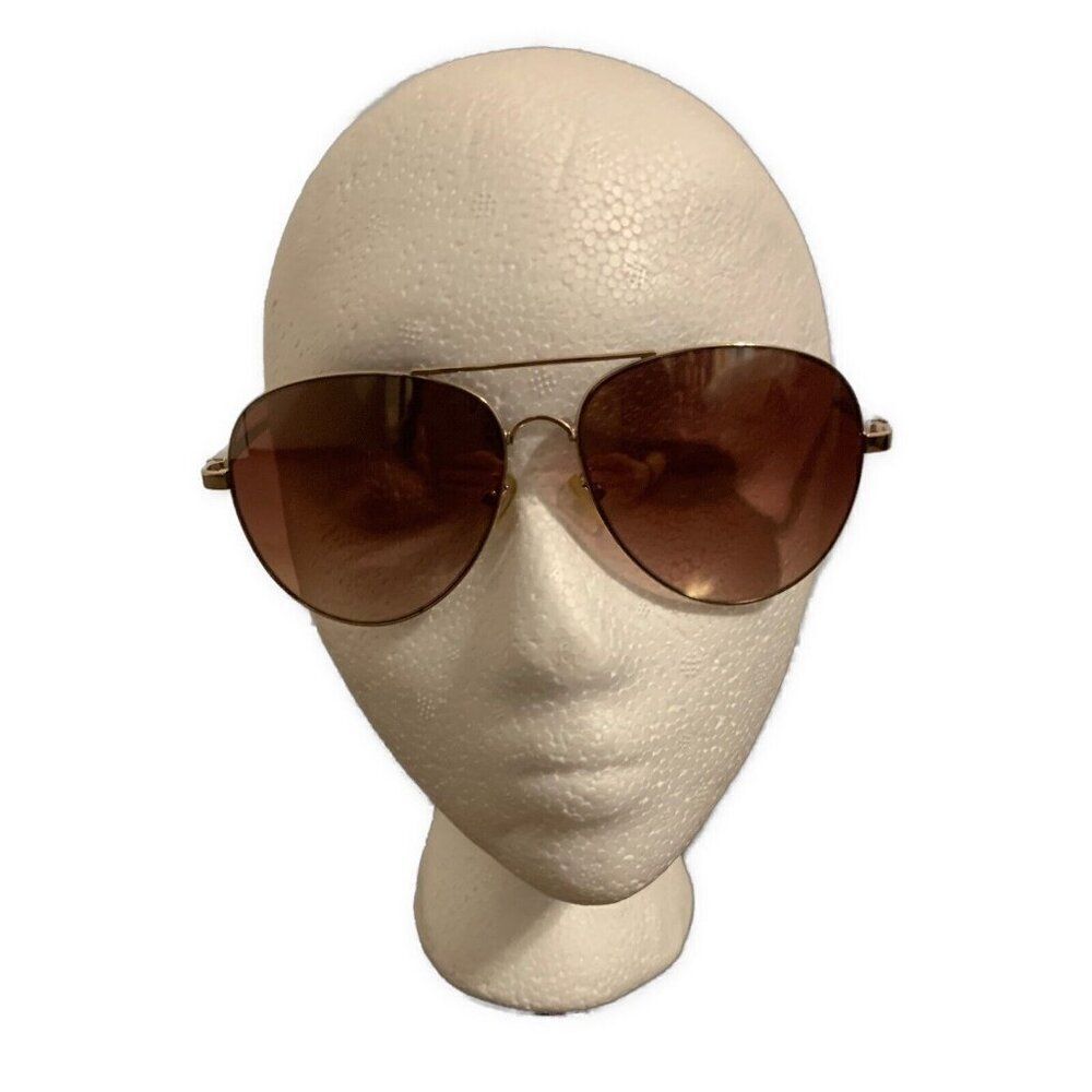 American Eagle Womens Brown Lens Gold Frame Aviator Sunglasses #12